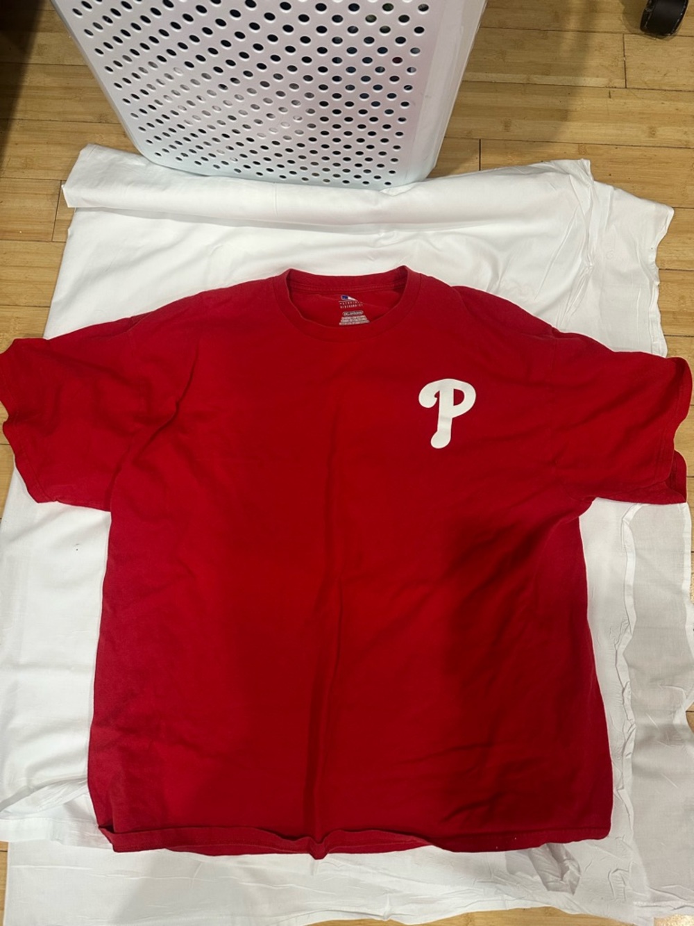 Genuine Merchandise Red Short Sleeve Tee with White 'P' Chest Logo